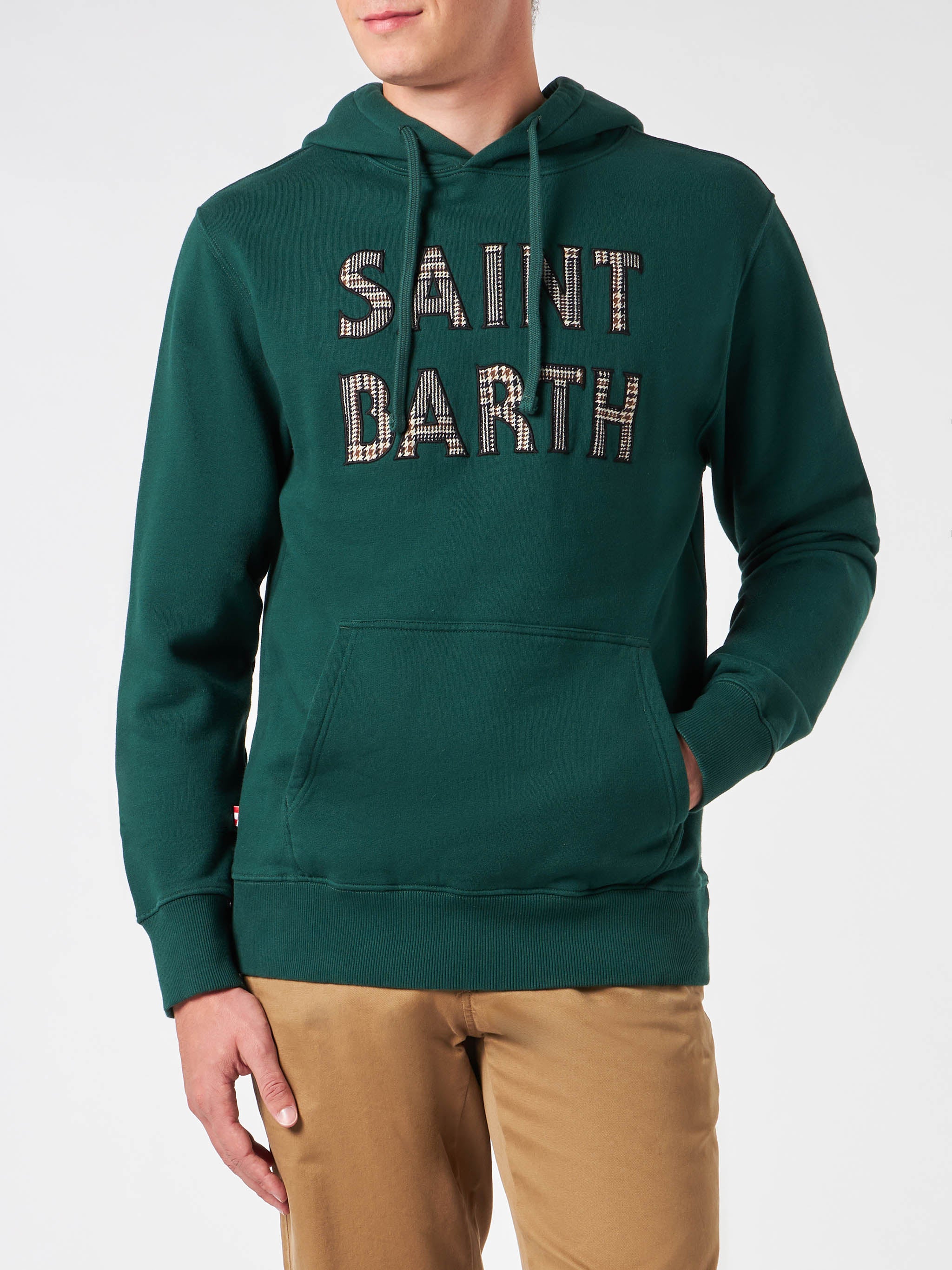 Groene herensweatshirt met Saint Barth-patch