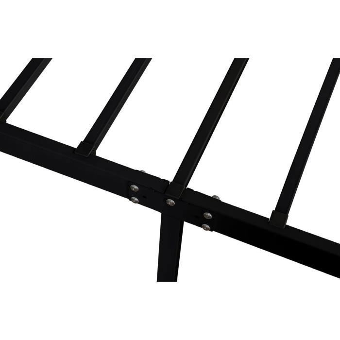 Cama modelo HOLA con estructura metálica, 160 x 200 cm - Negra
