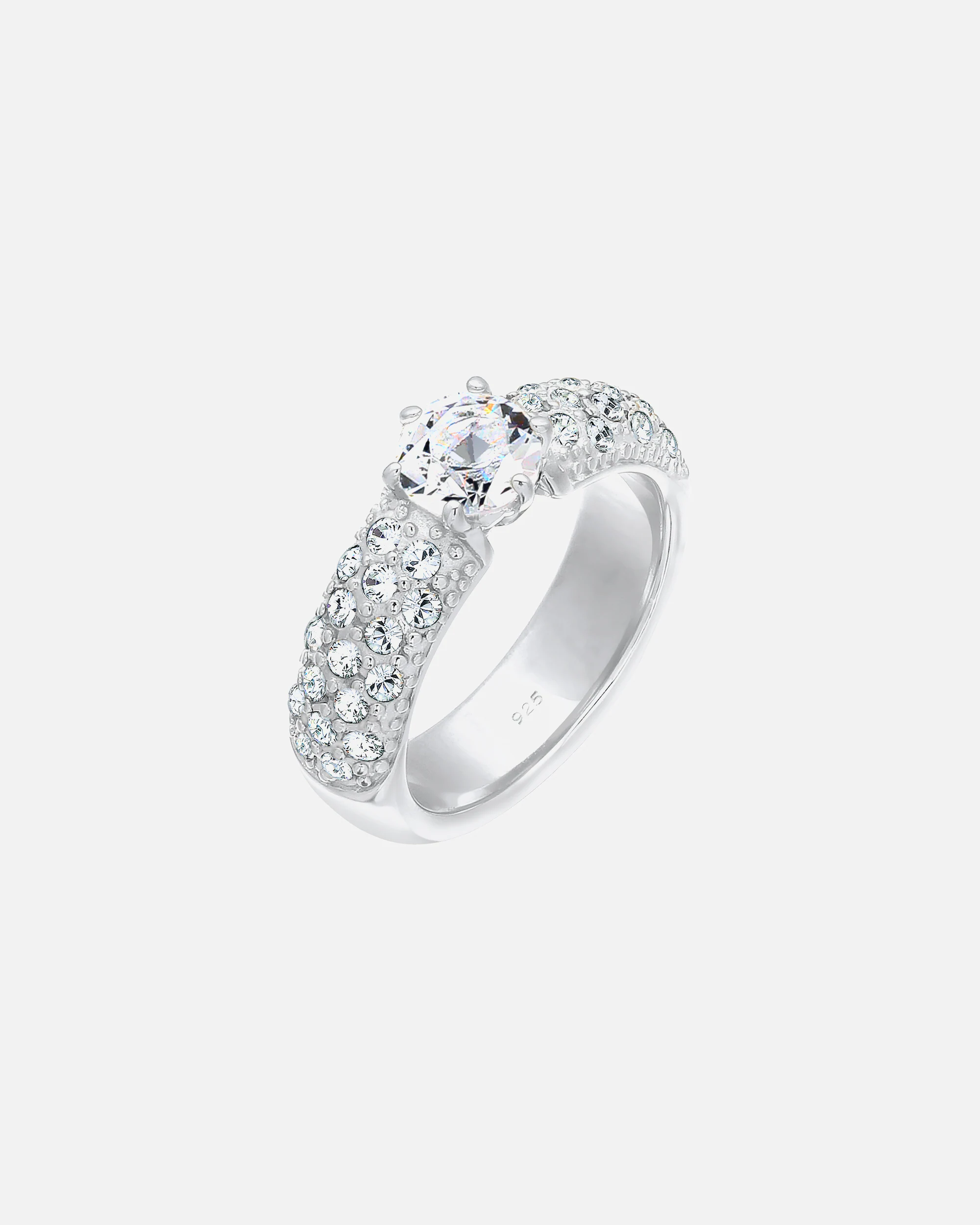 Elli PREMIUM Bague de fiançailles avec cristaux en argent sterling 925