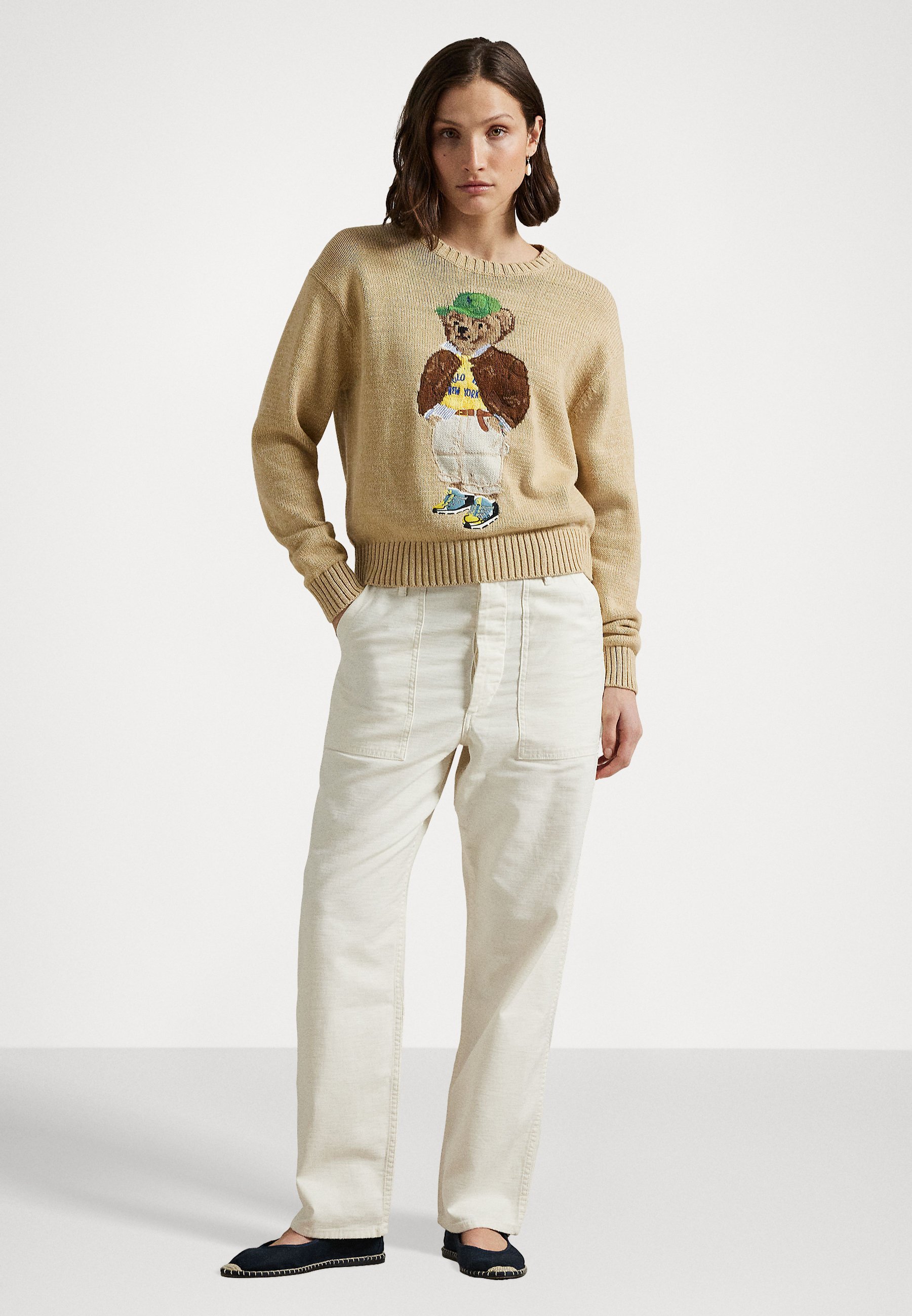 Polo Ralph Lauren Polo-Bär Baumwollpullover mit Rundhalsausschnitt - Pullover - hellbraun mehrfarbig