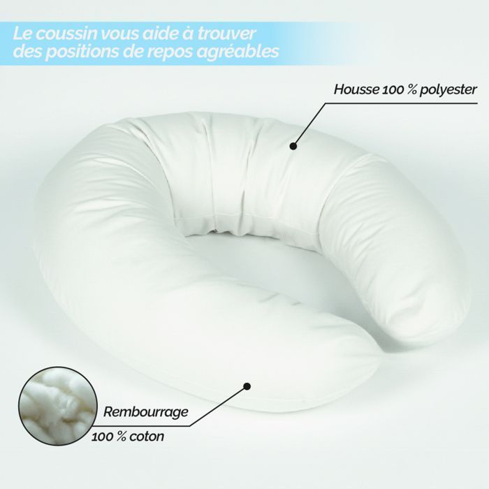 Inner pillow, padding, filling for pregnancy and nursing pillow - 100% Cotton - 170 cm - Monsieur Bébé
