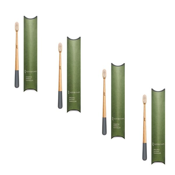 Zubní kartáček Truthbrush Bamboo Storm Grey Medium x 1 rok zásoby