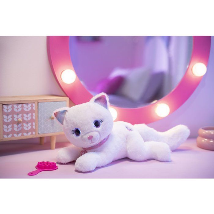 Gipsy Toys - Cuty Bella Fashionista - Peluche Interactive Chat – Toute Douce Qui s’illumine au Rythme de Jolies Mélodies - 30 cm
