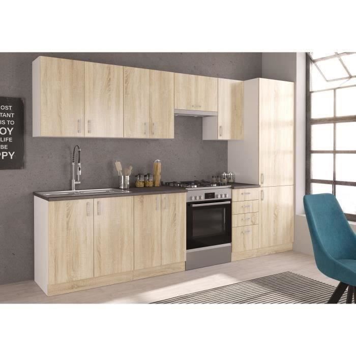 SARA Complete Modular Kitchen - 8 Elements - Sonoma Oak Finish - 300 cm Wide - Worktop Not Included