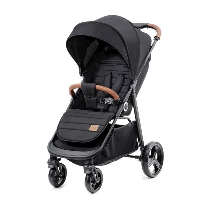 Poussette citadine - KINDERKRAFT - Grande + Black - 4 roues - Dossier et repose-pieds