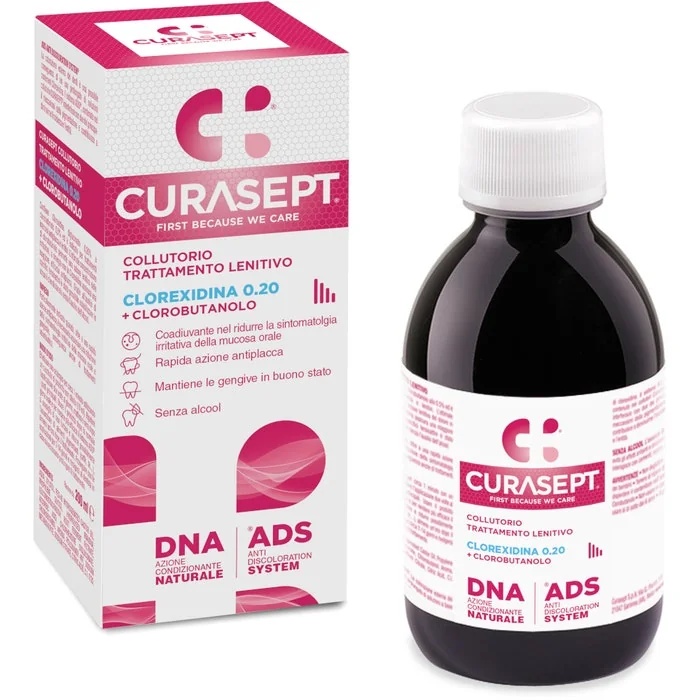 CURASEPT Mondspoeling Curasept ADS DNA Verzachtende Behandeling 200 ml Chlorhexidine 0,20 + chlorobutanol