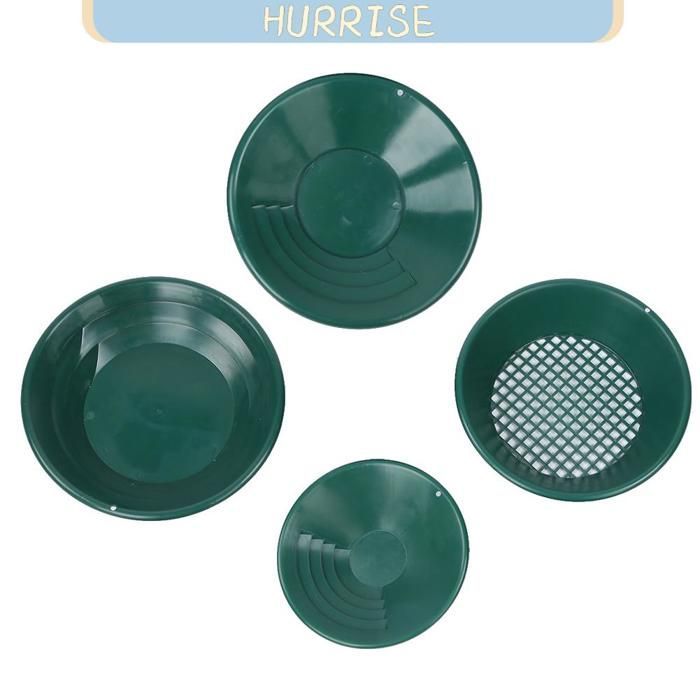 Tbest Poêle à or 4pcs Green Mining Gravity Trap Gold Washing Pan Tray Kit Mine Search Detector quincaillerie gaz