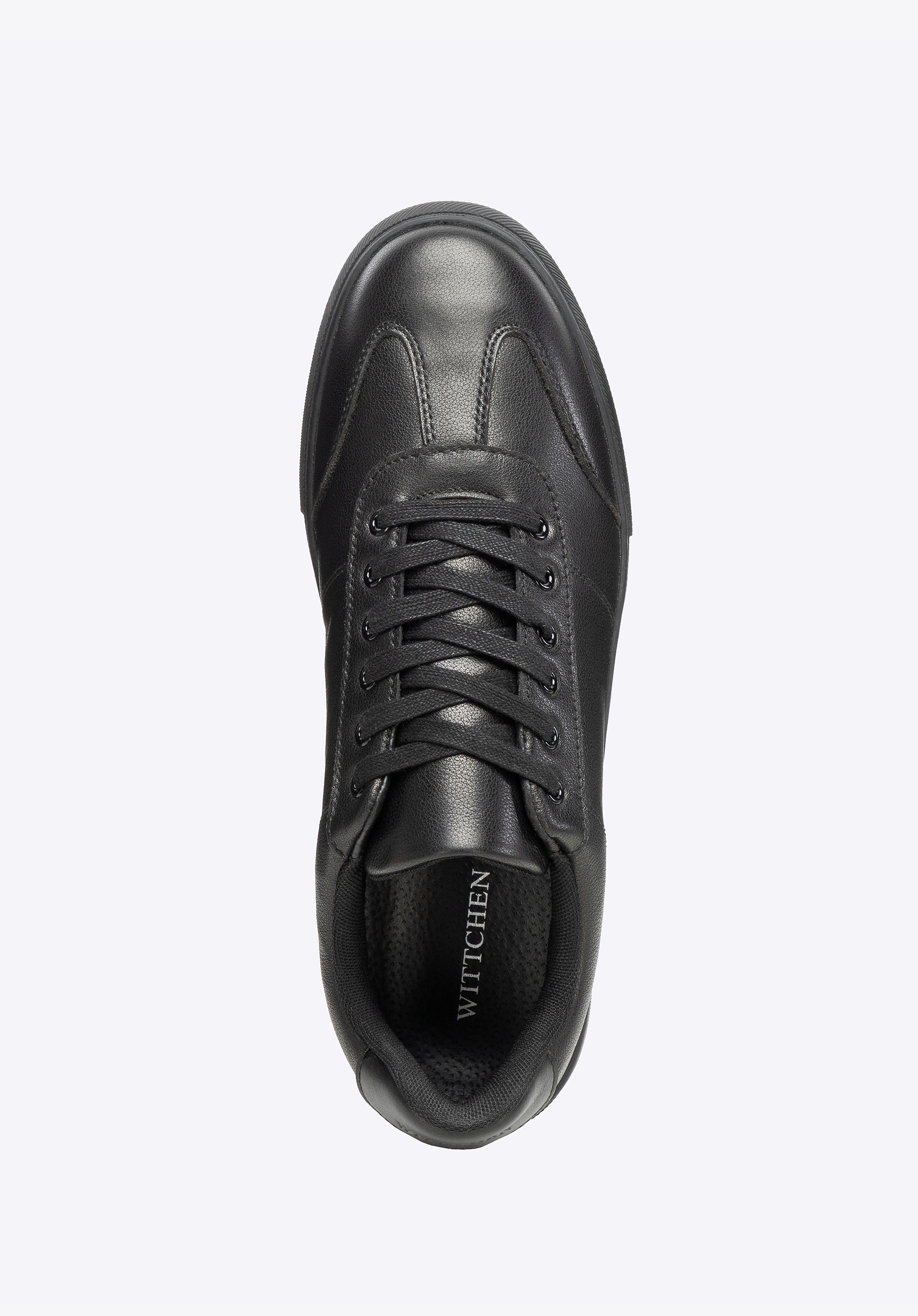 Męskie sneakersy ze skóry licowej czarne