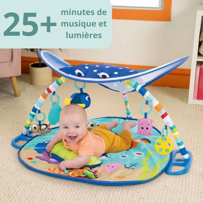 DISNEY BABY - NEMO - Tappetino da gioco per neonati, regalo per neonati, luci a stringa, specchio