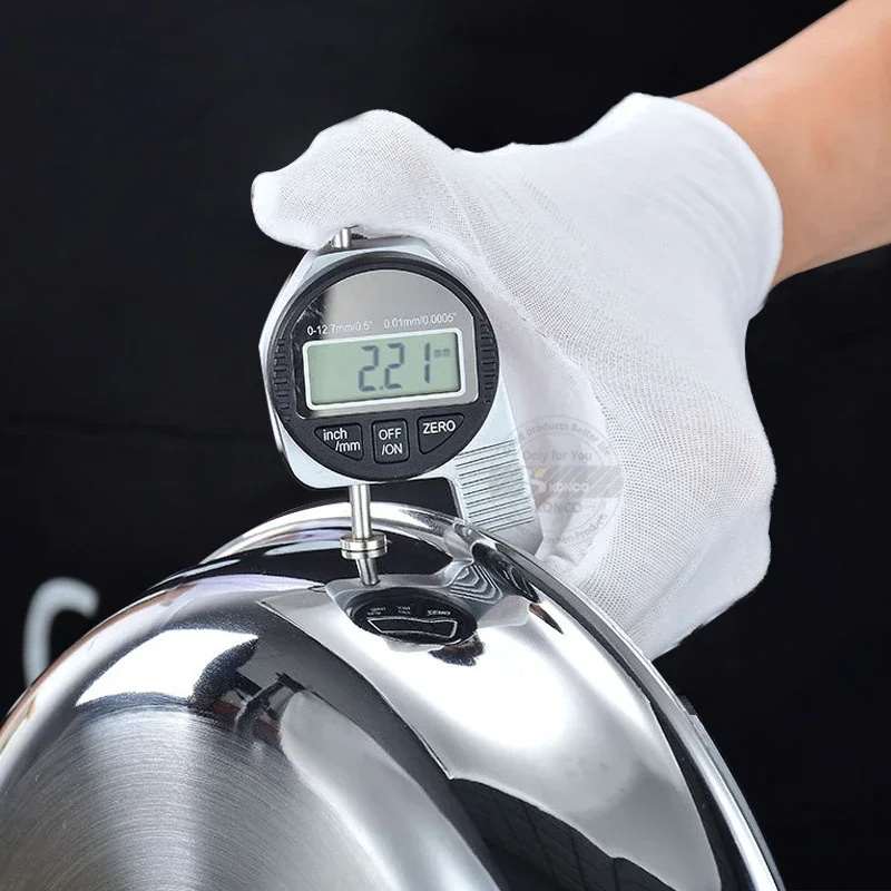 Wok en acier inoxydable 304, poêle à frire, sauteuse à steak, ustensiles de cuisine pour cuisinière à gaz et à induction, 28/30 cm, sans revêtement antiadhésif