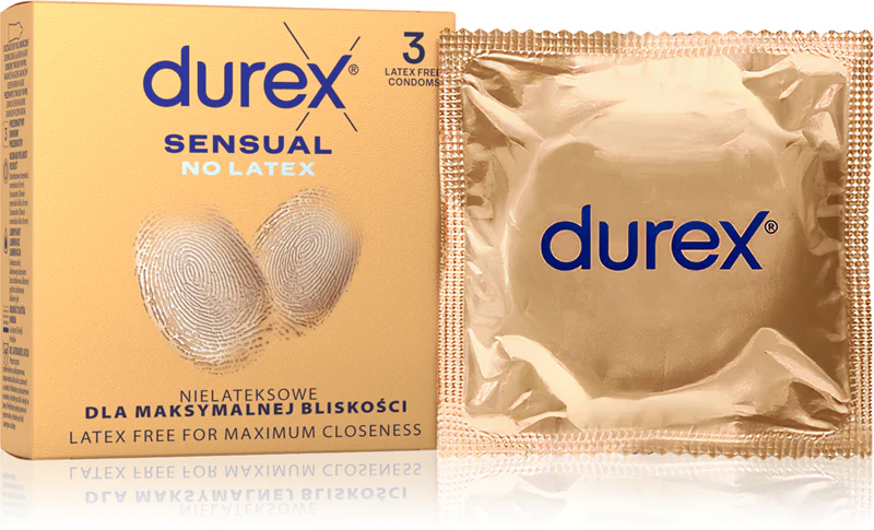 Preservativos Durex Sensual sem látex para dispositivos médicos