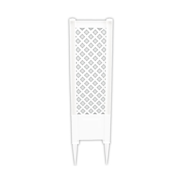 Spalier 43 cm cu țăruș de pământ, set de 2, alb