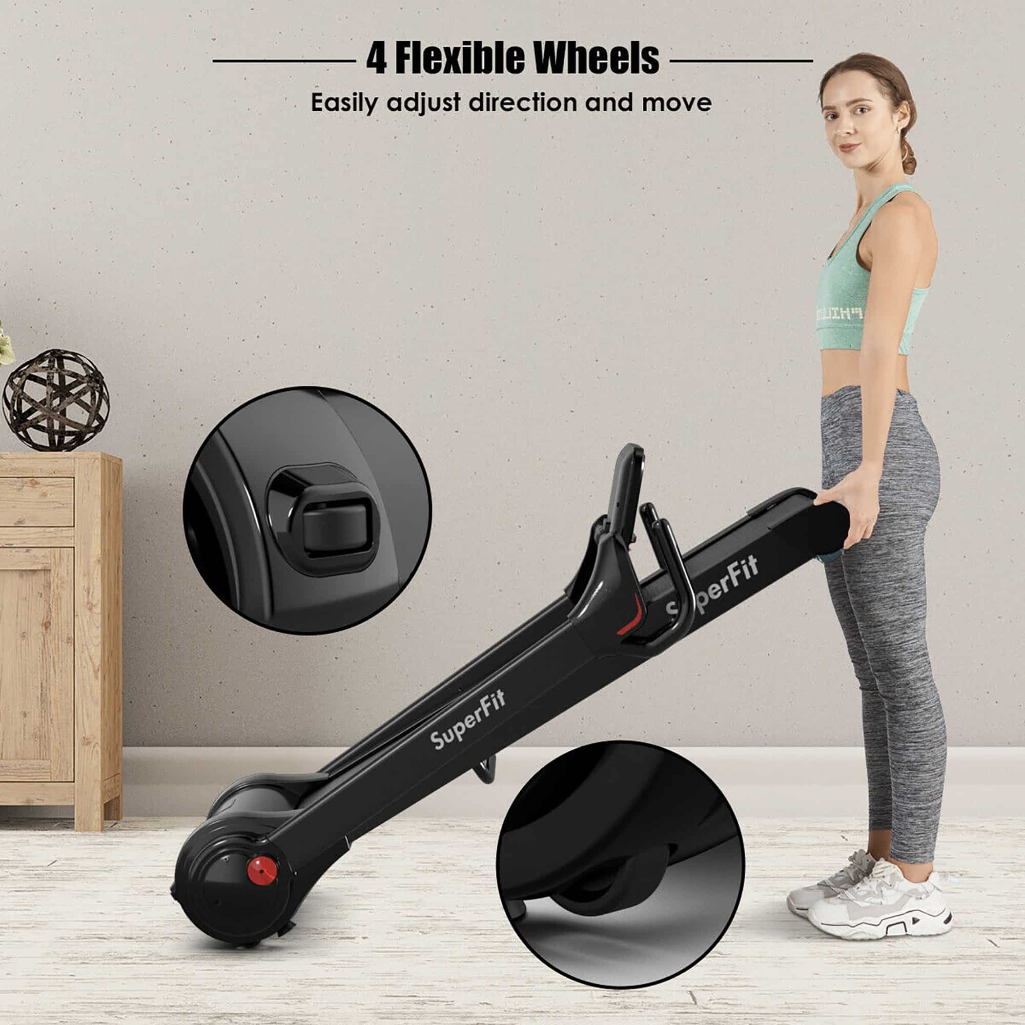 SuperFit 2.25HP opklapbare elektrische loopband met luidspreker - 55,9 x 30,5 x 49,5