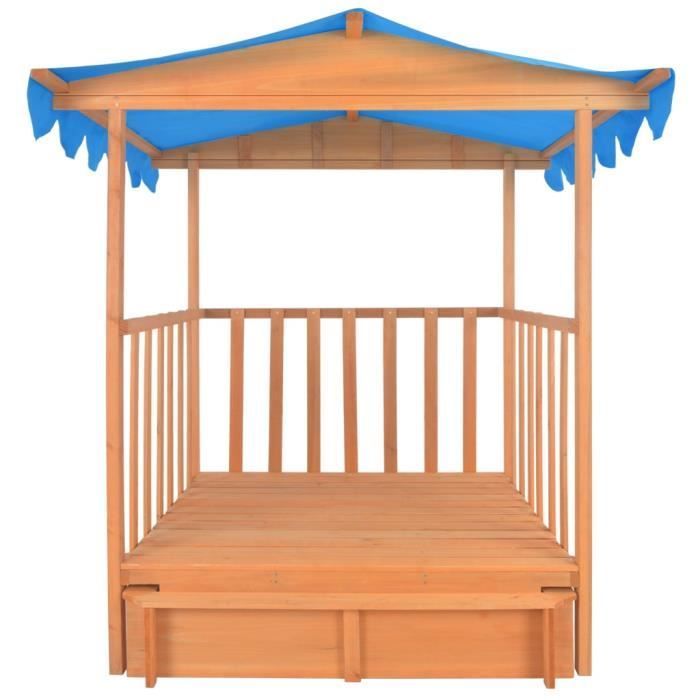 Casita de juegos y arenero infantil - Omabeta - Madera de abeto - Techo con protección UV50