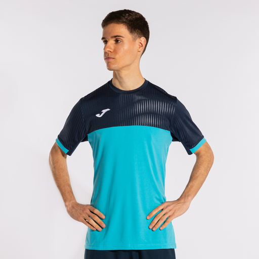  Tricou cu mânecă scurtă Joma Montreal, turcoaz fluorescent/bleumarin
