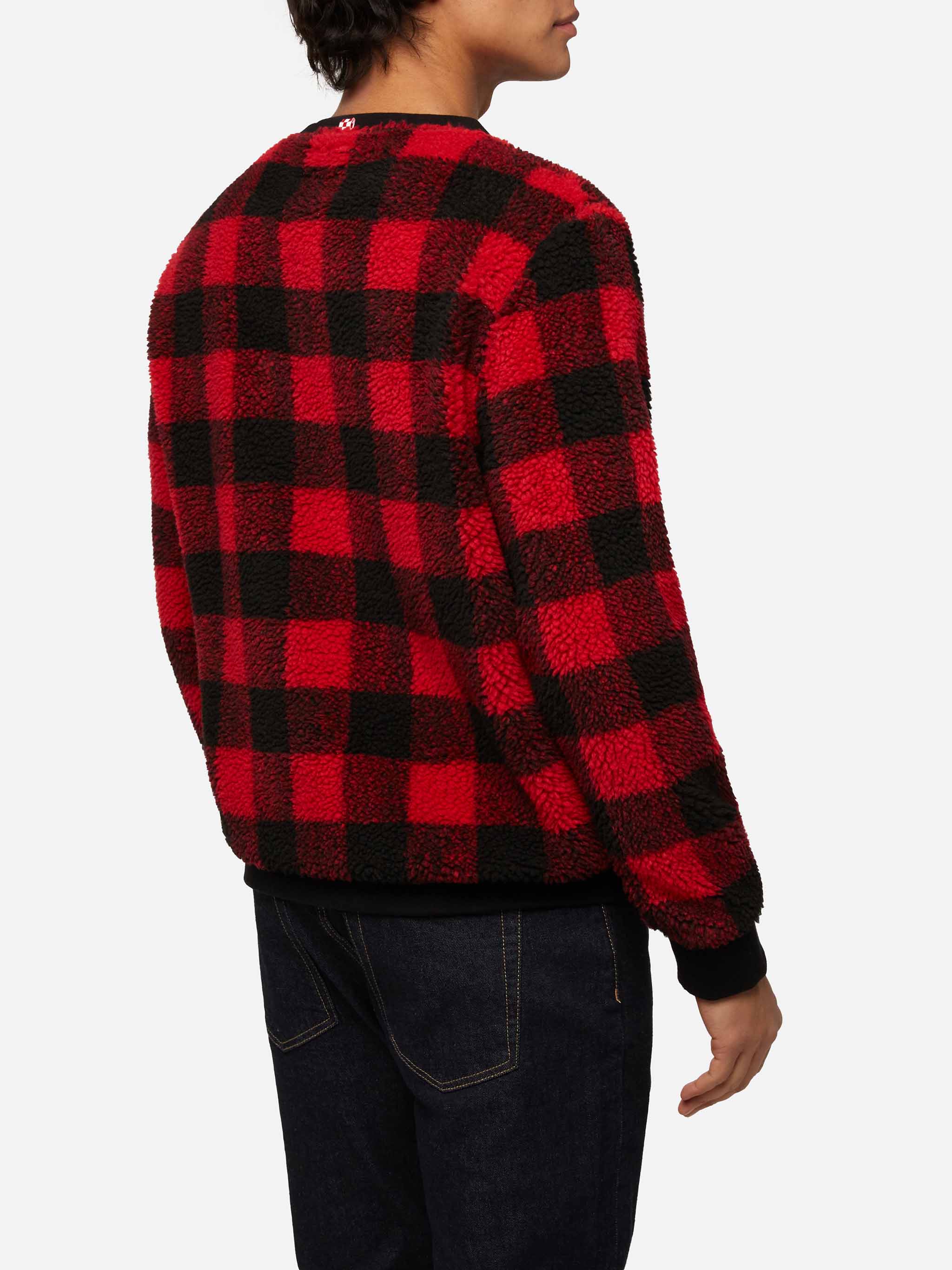 Teddy-Fleece-Sweatshirt mit Eichenkaromuster