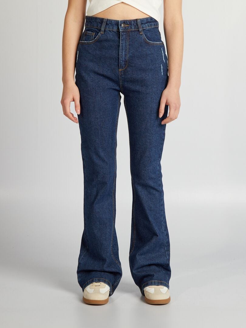 Pantalones vaqueros acampanados/de bota de talle alto - AZUL