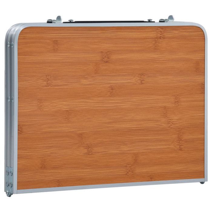 Mesa plegable de camping vidaXL, aluminio marrón, 60x40 cm