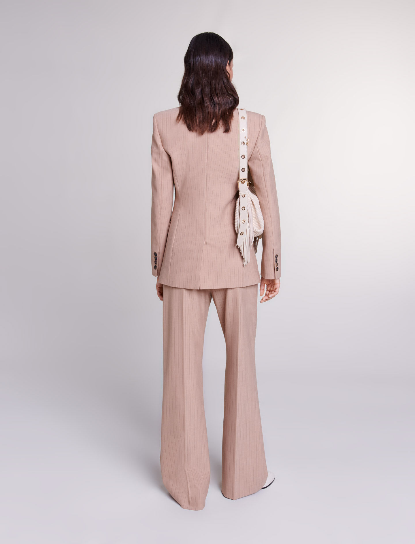 Gestreept colbert - Beige