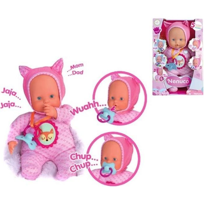 Boneca Nenuco macia com 5 funções para bebês