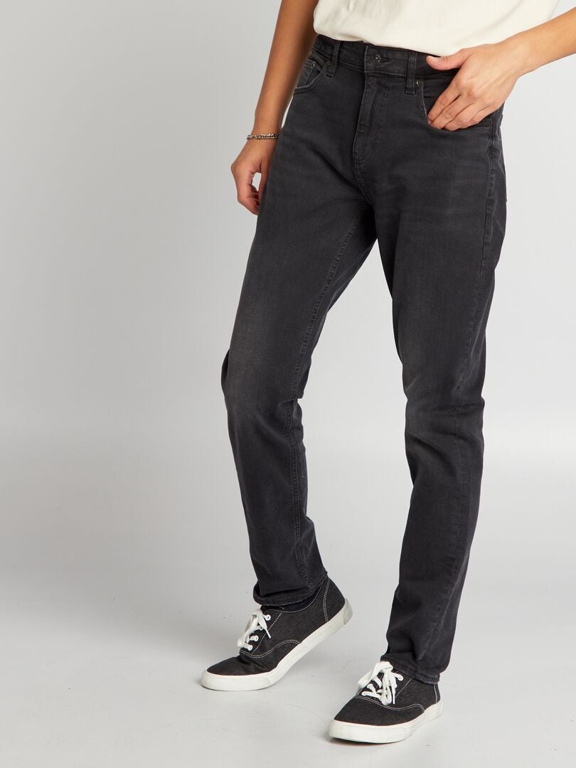 Slim fit denimbukser med 5 lommer – SVART