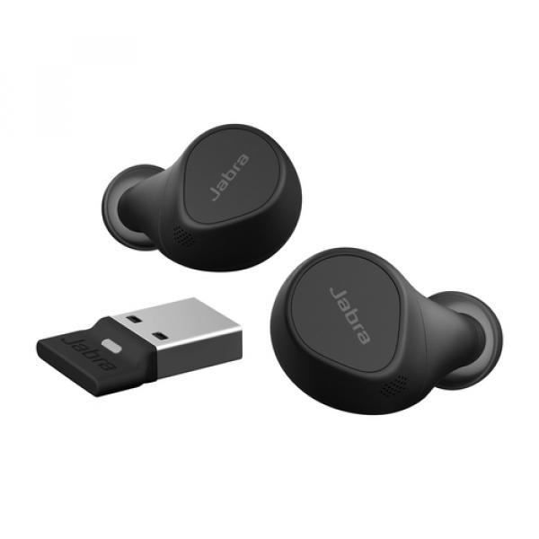 Fones de ouvido sem fio - JABRA - Evolve2 Buds MS - Cancelamento ativo de ruído - Bluetooth - USB-A