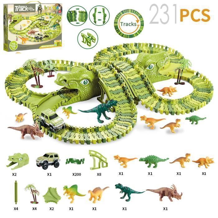 Circuit voiture électrique enfant - LANGTU - Circuit Voiture Enfant Dinosaure - Électrique - Multicolore - 3-6 ans