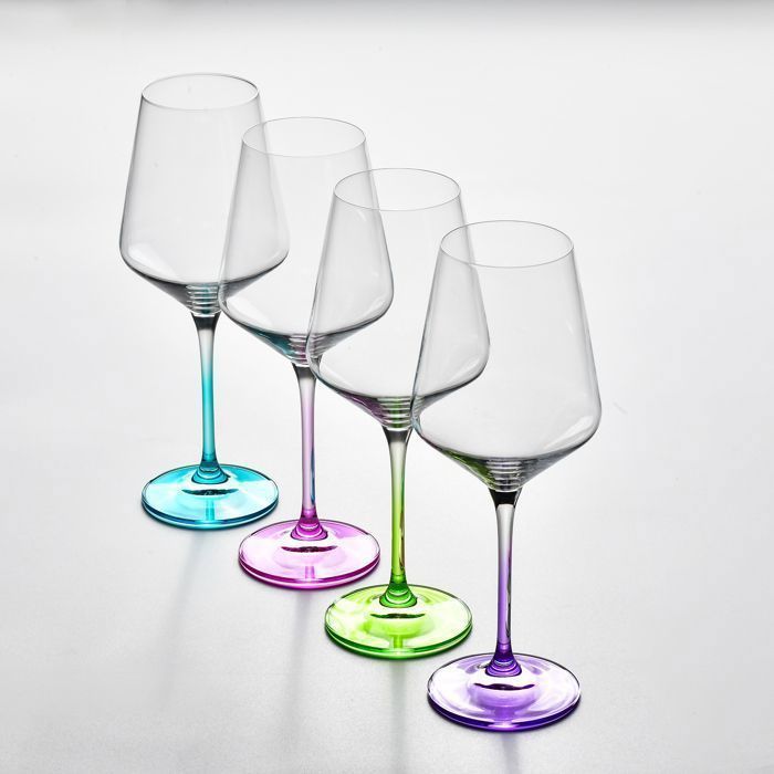 KROSNO Avant-Garde gekleurde wijnglazen, set van 4, 450 ml