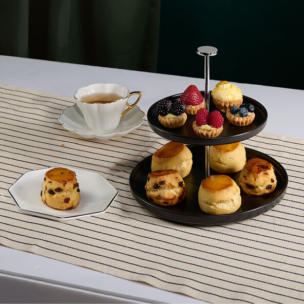 Serveringsbakke i flere niveauer, sort