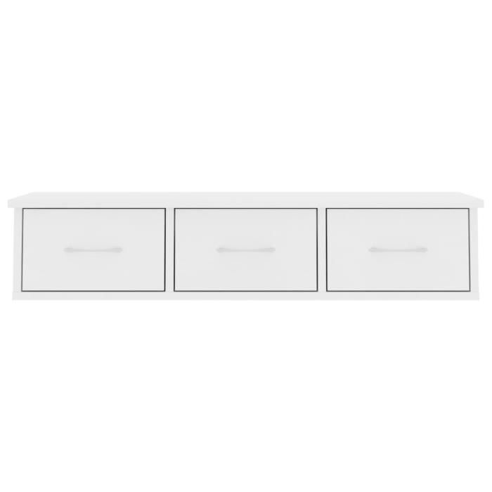 Estantería de pared con cajones - VIDAXL - Blanco - Aspecto madera - Diseño contemporáneo