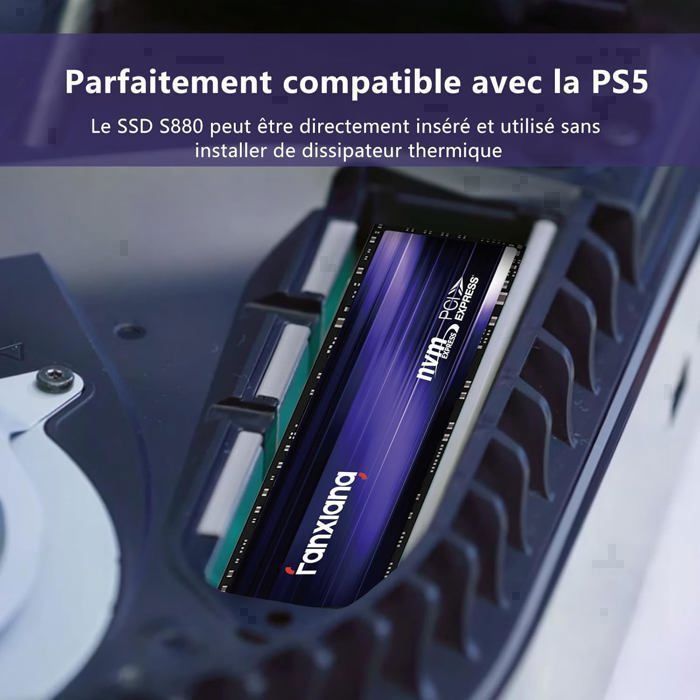 PS5 Internal SSD Hard Drive Fanxiang S880 SSD 1TB NVMe M2 PCIe 4.0 Gen 4 x4 7300 MB/s