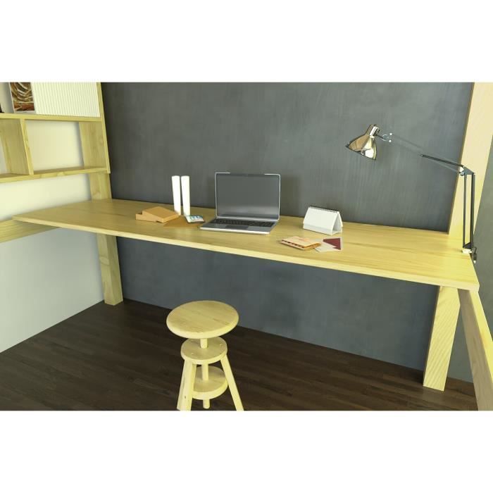 Desk for loft bed - ABC FURNITURE - Length 200 cm - Honey color - Solid wood