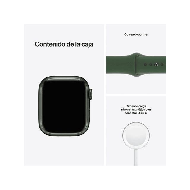 Apple Watch Series 7 GPS 45 - Alumínio Verde - Pulseira Esportiva Verde - Recondicionado - Excelente estado