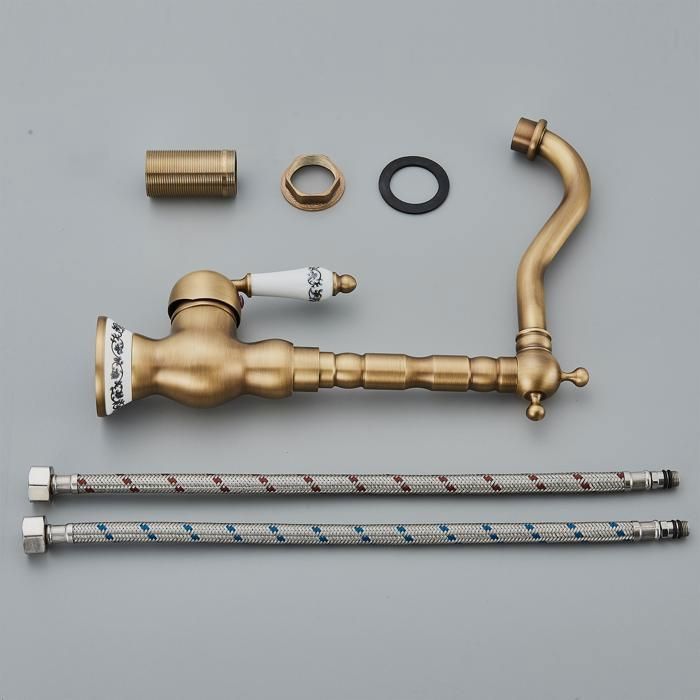 Rubinetto per lavabo monocomando in stile retrò - Rubinetto per bagno - Altezza bocca 250 mm