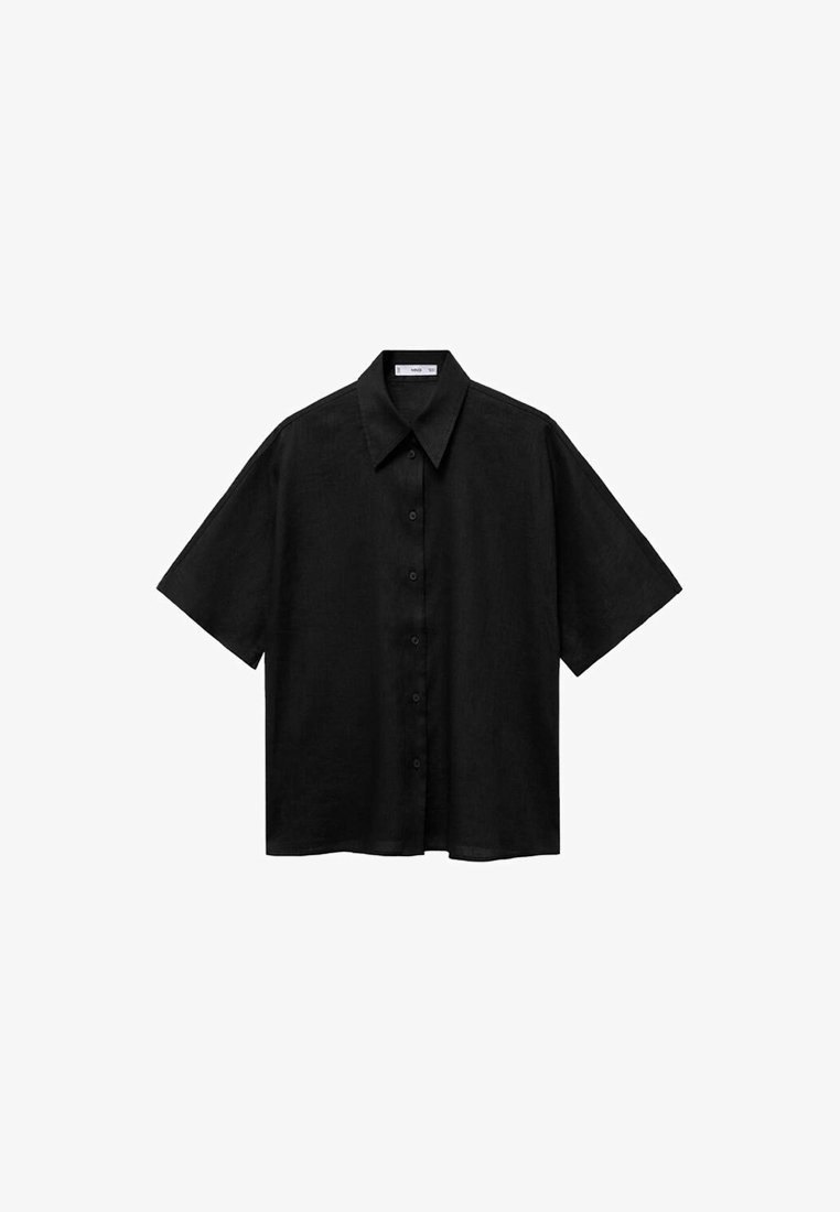 Mango Bluse mit Knopfleiste – schwarz