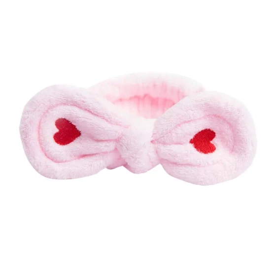 Lash Brow opaska kosmetyczna do włosów kokarda różowa
