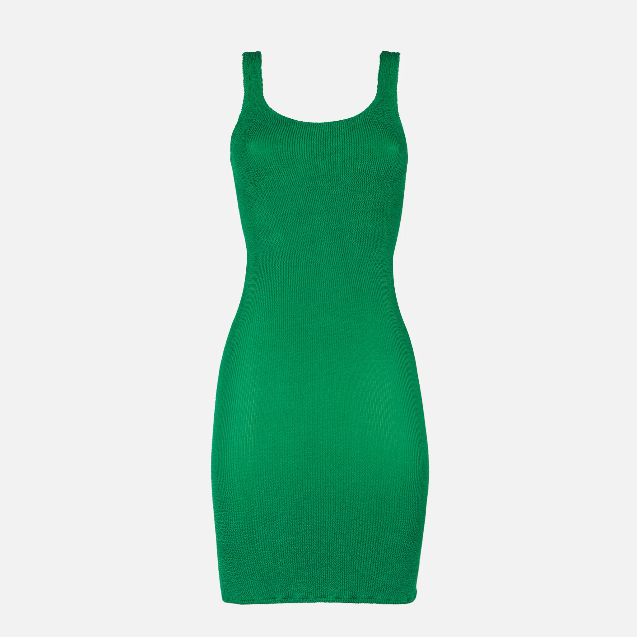 Groene jurk met kreukels
