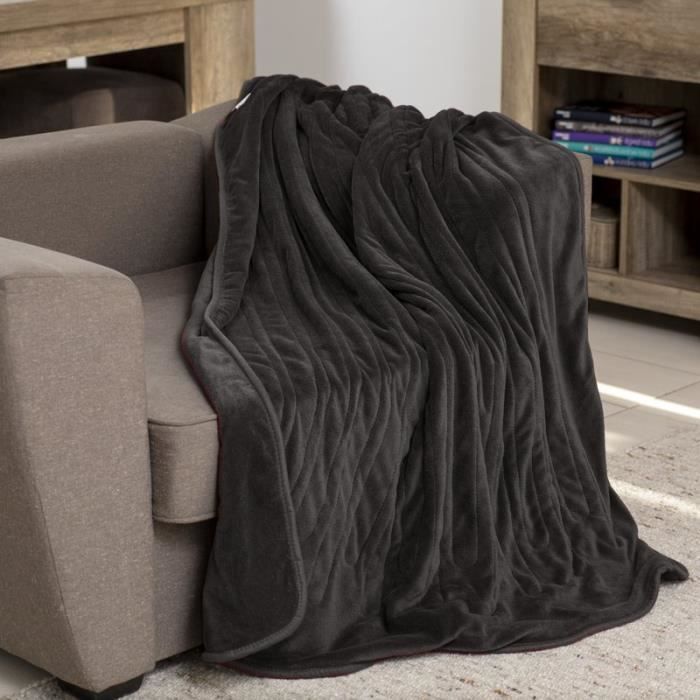Coperta riscaldante sinnlein® 160x120 cm | Antracite | Coperta elettrica con spegnimento automatico | 9 livelli di temperatura