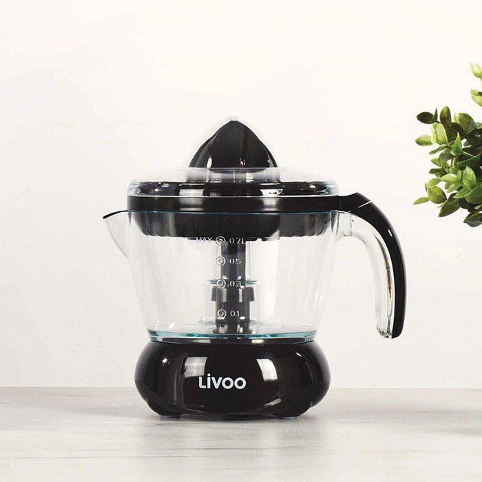 Exprimidor eléctrico de cítricos - LIVOO - DOD131N - 25 W - 1 cono grande y 1 cono pequeño - 700 ml - Negro