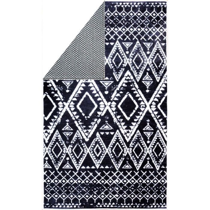 Alfombra - BERBERES - Antracita - 160x230 cm - 100% poliéster - Antideslizante