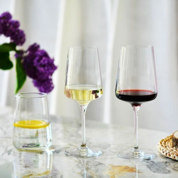 Verres Krosno pour vin blanc et mousseux | Lot de 6 | 400 ML