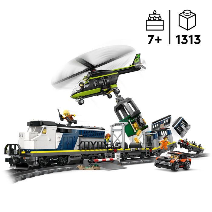 LEGO City  60508 Le Braquage du Train de Police - Jouet de Construction dès 7 ans - Cadeau
