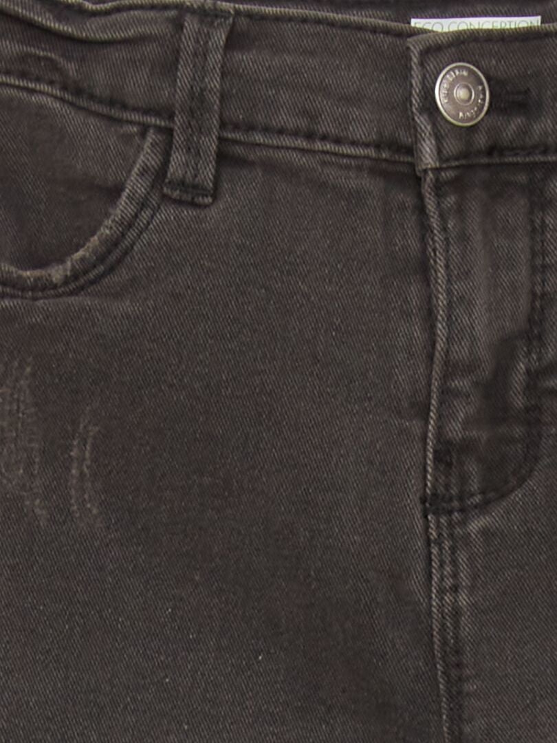 Nauwe denim broek - ZWART