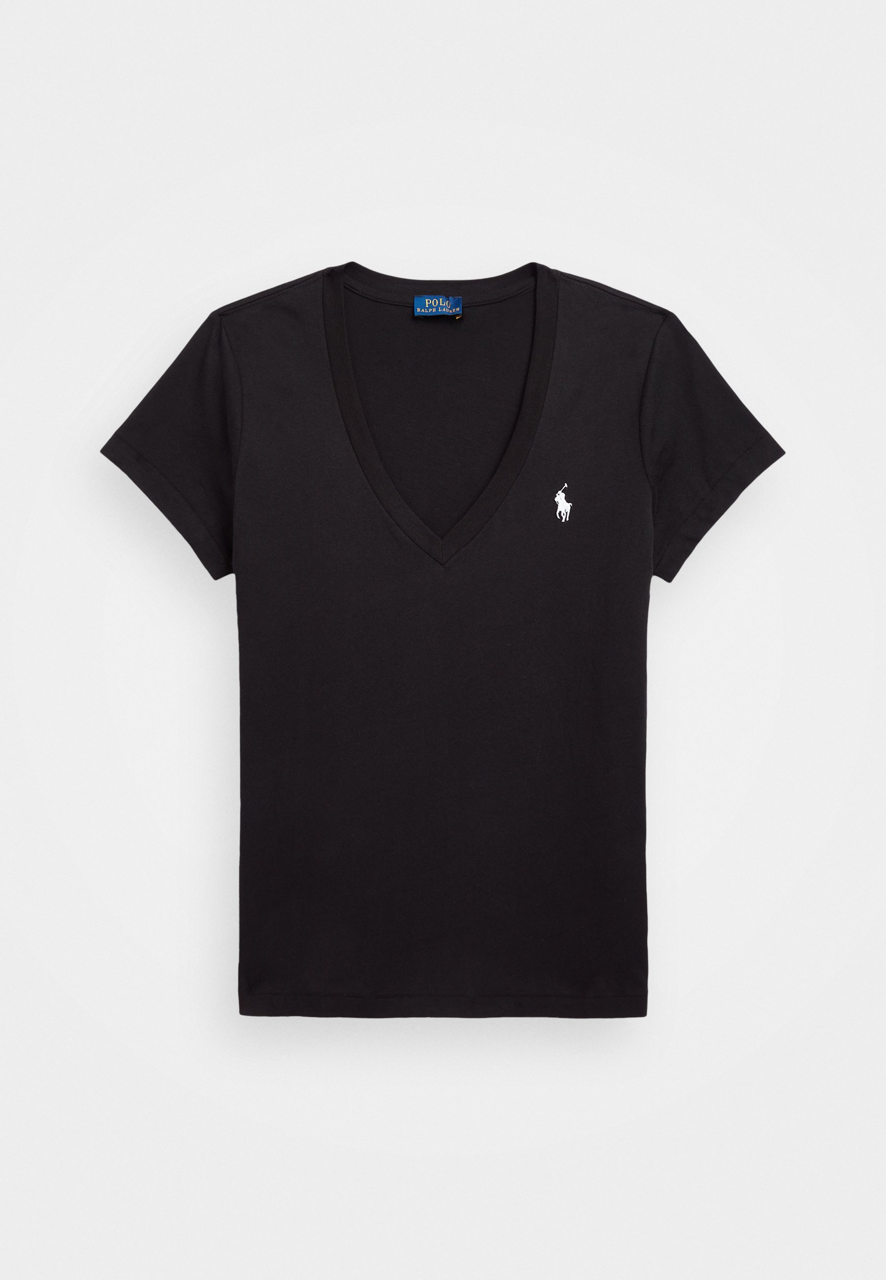 Polo Ralph Lauren katoenen jersey T-shirt met V-hals - Basic T-shirt - zwart