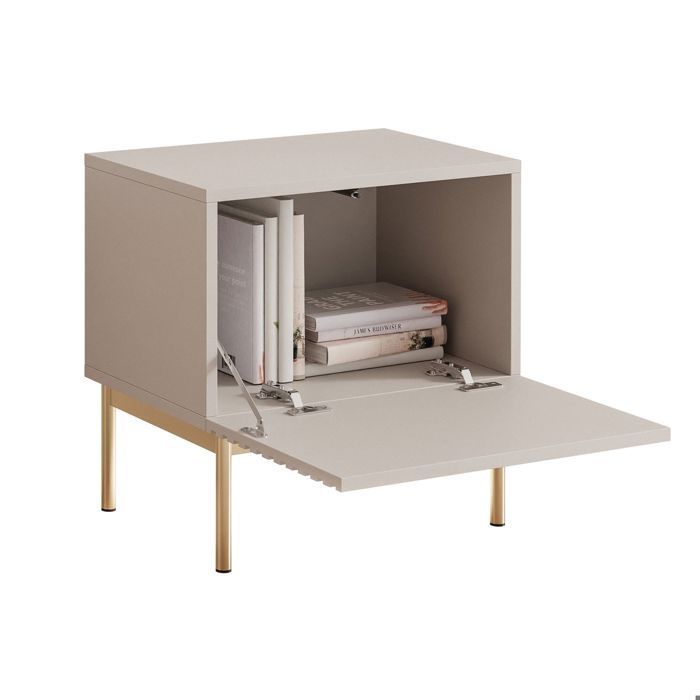 Mesita de noche con LED - LINEARIS - 46 cm - gris cachemir