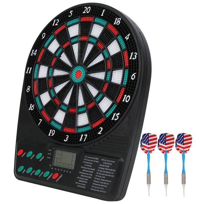 Juego electrónico de dardos con puntuación automática, juego de dardos blandos, diversión familiar, entretenimiento dirigido.