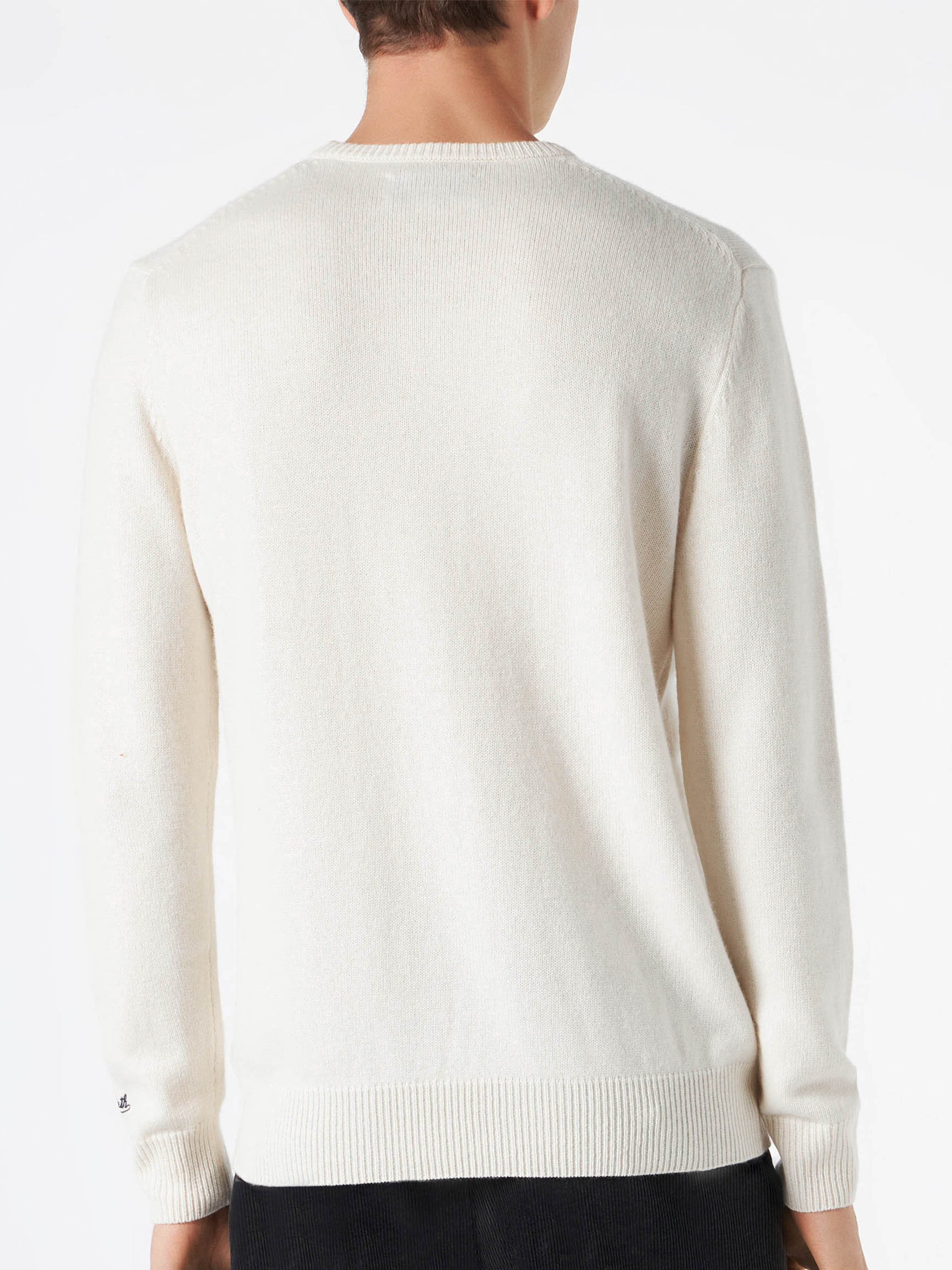 Jersey blanco de hombre con bordado 