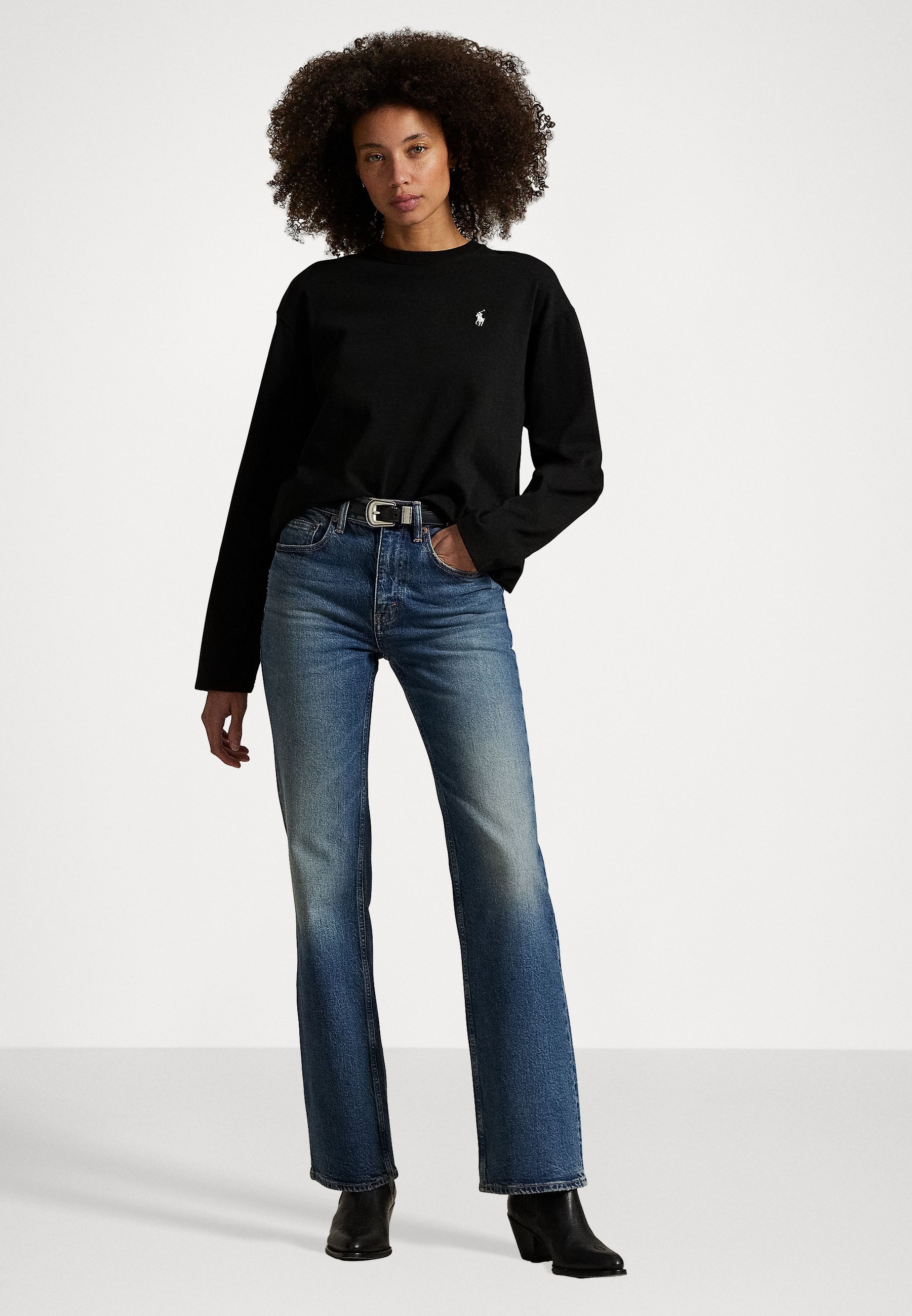 Polo Ralph Lauren katoenen jersey T-shirt met lange mouwen - Top met lange mouwen - zwart