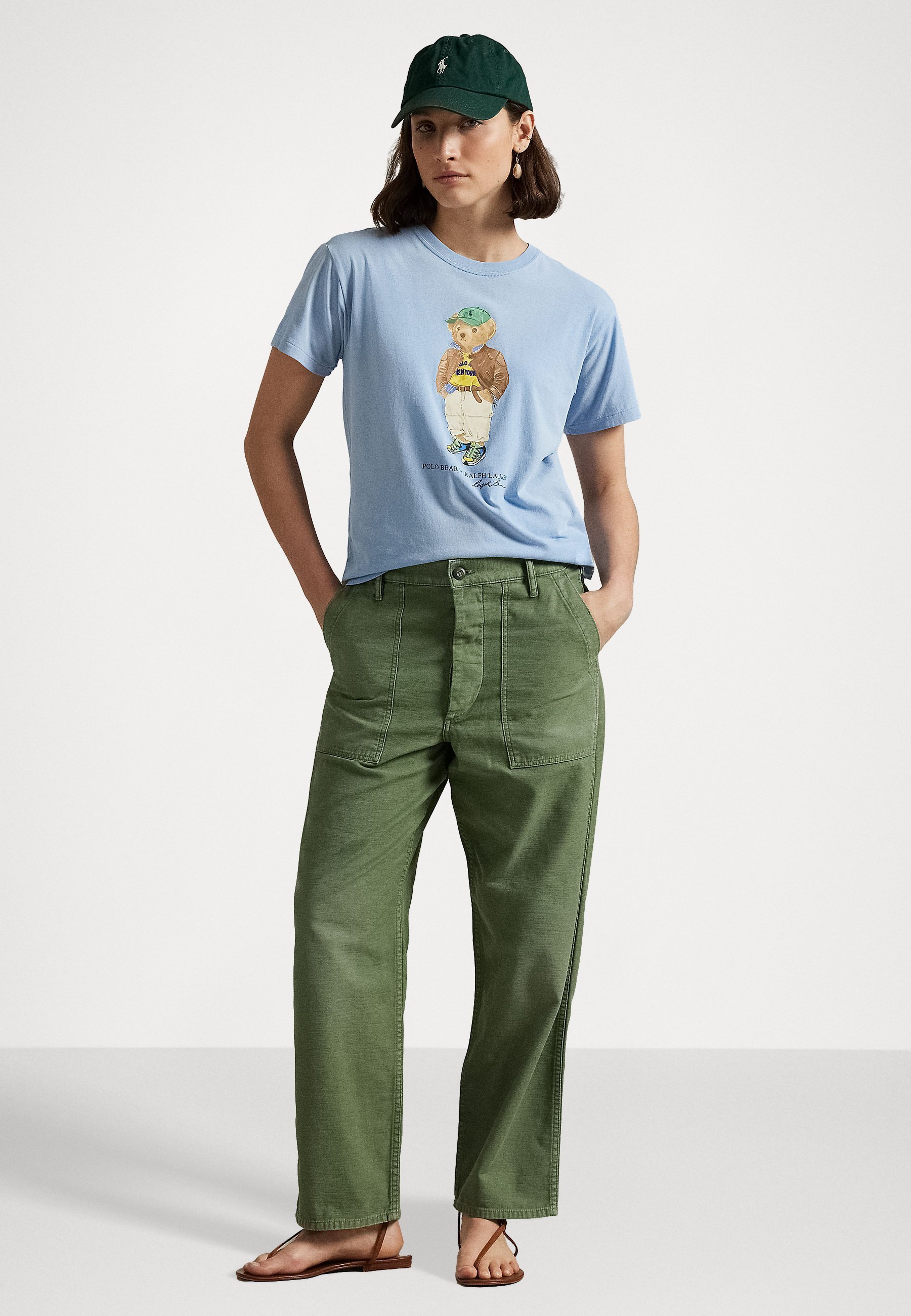 Polo Ralph Lauren POLO BEAR T-SHIRT VAN KATOENJERSEY - T-shirt met print - chambrayblauw