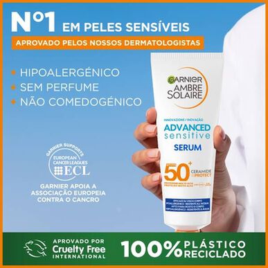Garnier Ambre Solaire Sérum Protetor Solar Corpo Sensitive SPF 50       125 ml 125 ml